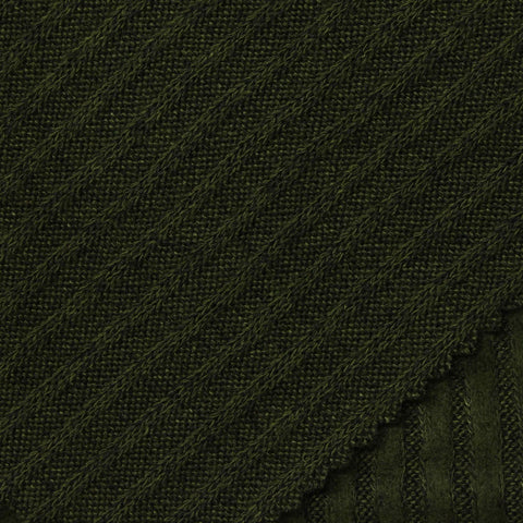 Brushed Viscose Polyester Stretch Chunky Knit Fabric, 190 gsm — Green