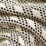 Black Geometric Interlock Knit, Cotton-Poly — photo 3