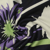 Purple Floral Knit, Poly-Viscose — photo 3