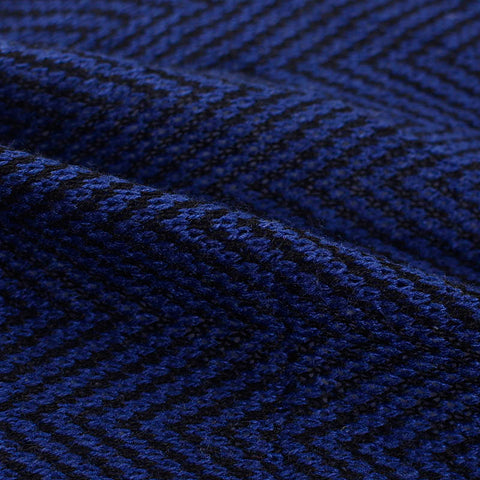 Blue Chevron Chunky Knit, Viscose-Poly