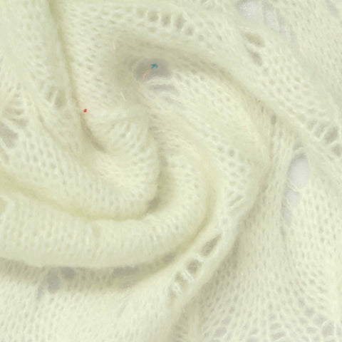 Cream Openwork Chunky Knit, Polyester, 250 gsm