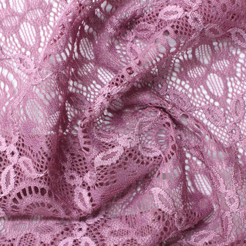 Pink Floral Lace, Nylon, 110 gsm