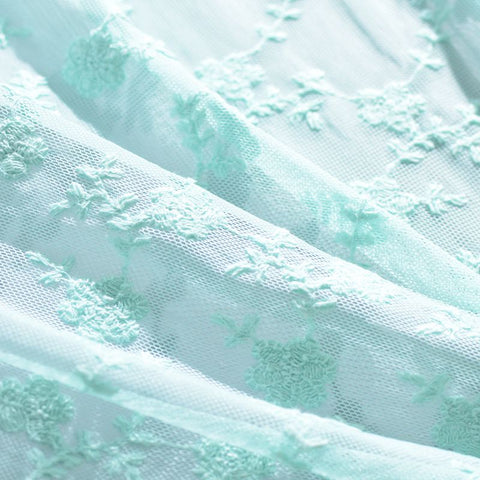 Light Blue Floral Knit, Polyester