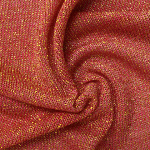 Red Marl Chunky Knit, Poly-Metallic