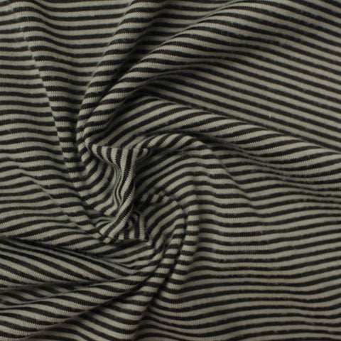 Black Stripe Jersey Knit, Polyester