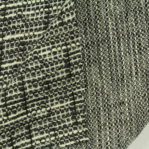 Black Horizontal-Stripe Jacquard, Poly-Cotton, 204 gsm