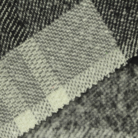 Black Horizontal-Stripe Bouclé, Poly-Viscose, 430 gsm