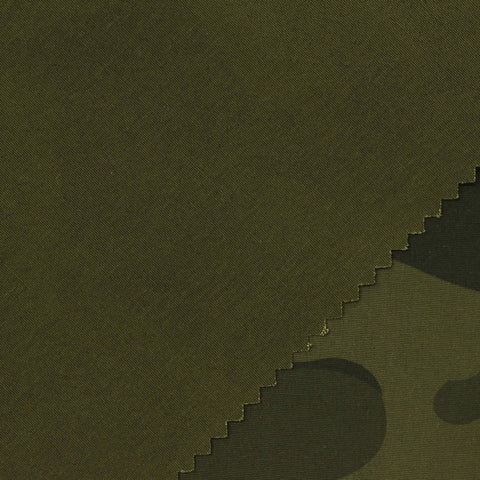 Dark Green Camo Poplin, Poly-Cotton