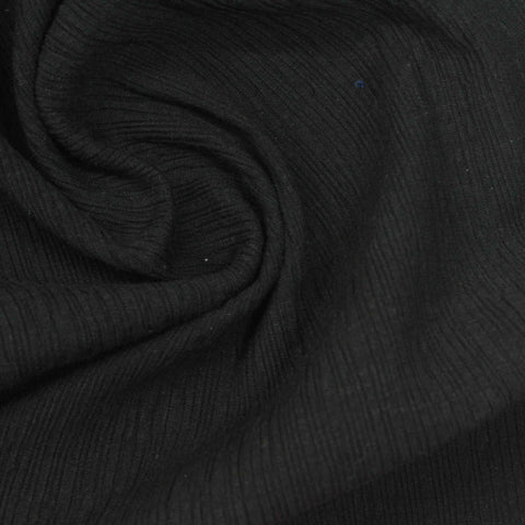 Cotton Polyester Crepe Fabric, 180 gsm, 128 cm — Black