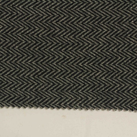 Black Herringbone Velvet, Poly-Cotton
