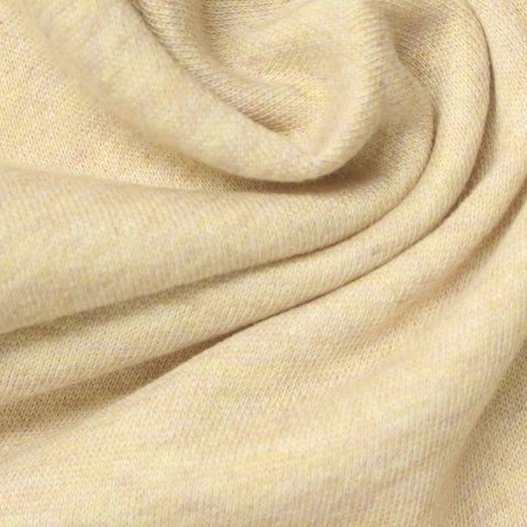 Light Yellow Marl French Terry, Cotton-Poly, 280 gsm