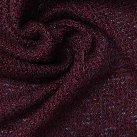 Burgundy Openwork Rib Knit, Polyester