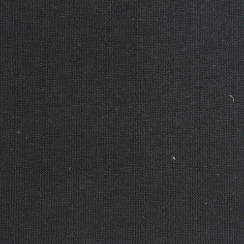 Polyester Cotton Stretch Rib Knit Fabric, 205 gsm — Black