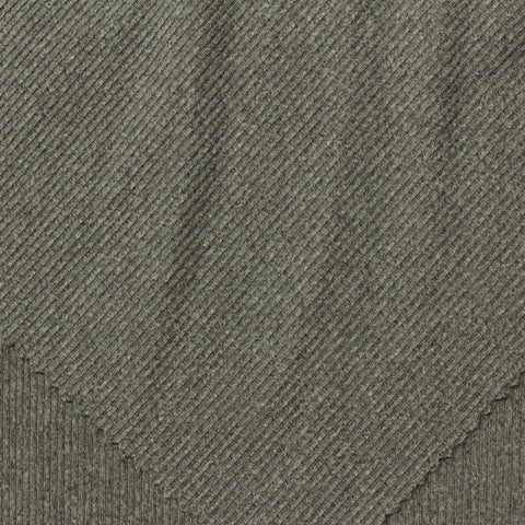 Heathered Grey-Green Marl Rib Knit, Polyester, 200 gsm