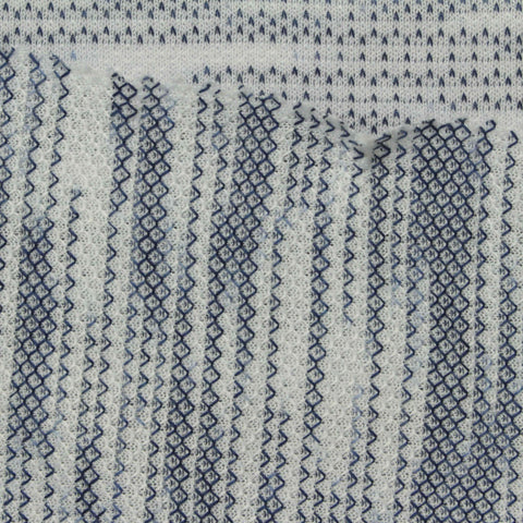 Dark Blue Geometric Jacquard, Poly-Cotton