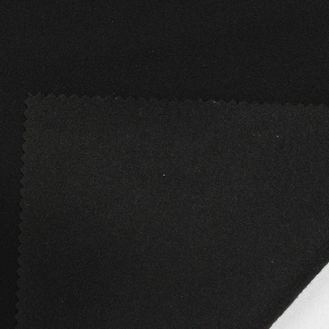 Polyester Stretch Linen-Look Fabric, 358 gsm — Black