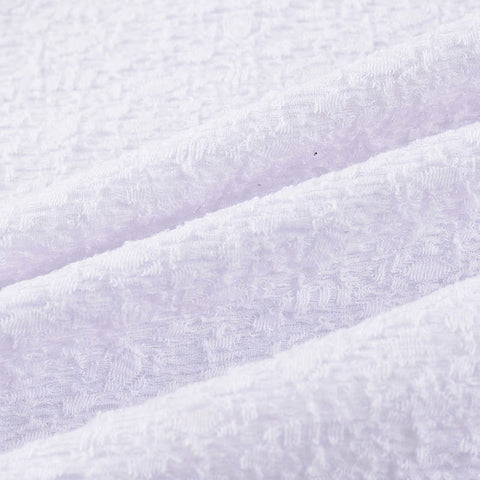 White Textured Interlock Knit, Polyester