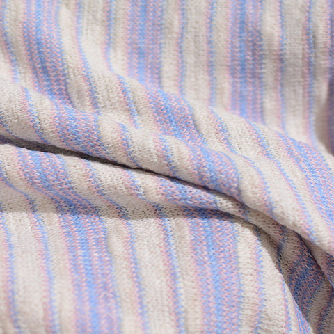 Cream Vertical-Stripe Knit, Spandex-Poly