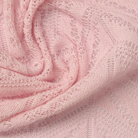 Pink Leaf Pointelle Knit, Polyester