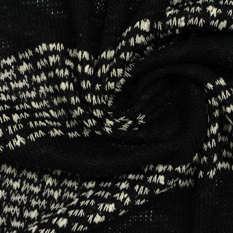 White Abstract Chunky Knit, Viscose-Poly