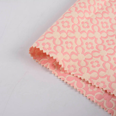 Pink Floral Jacquard, Polyester, 296 gsm