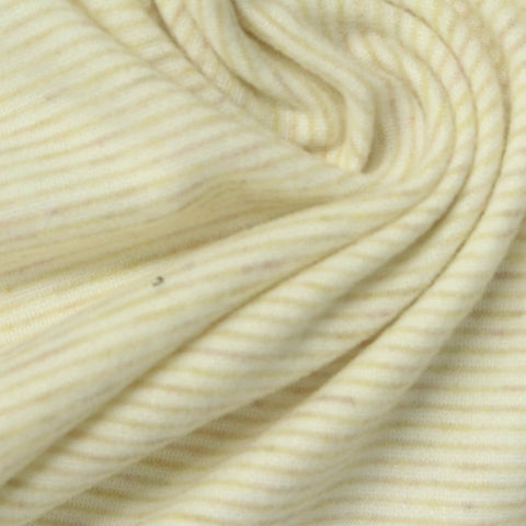 Cream Horizontal-Stripe Velvet, Polyester, 160 gsm