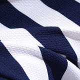 Navy Vertical-Stripe Jacquard, Polyester — photo 3
