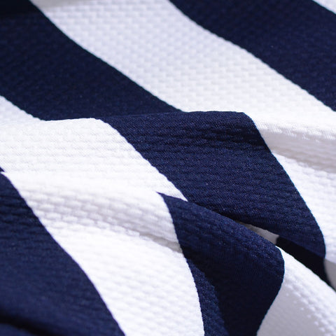 Navy Vertical-Stripe Jacquard, Polyester