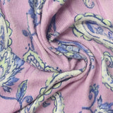 Light Blue Floral Rib Knit, Polyester — photo 3