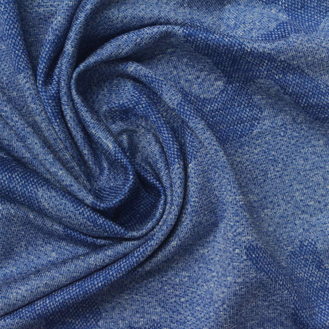 Blue Tone-on-Tone Camo Jersey Knit, Polyester