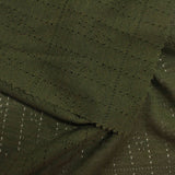 Dark Green Grid Pointelle Knit, Viscose-Nylon — photo 3