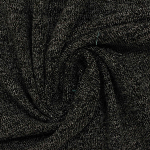 Dark Grey Heathered-Marl Jersey Knit, Polyester, 245 gsm