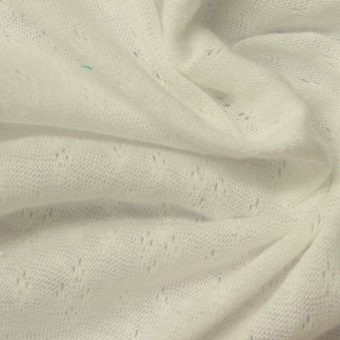 Grey Small-Diamond Pointelle Knit, Poly-Cotton