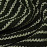 Dark Green Horizontal-Stripe Interlock Knit, Poly-Acrylic — photo 3