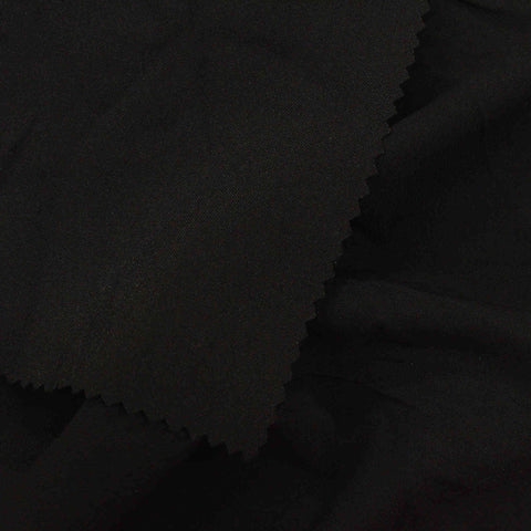 Polyester Viscose Stretch Woven Fabric, 203 gsm — Black