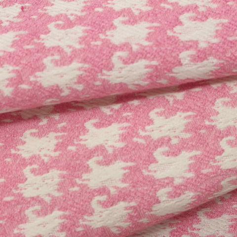 Pink Houndstooth Jacquard, Polyester, 260 gsm, 150 cm, ref EF-221301