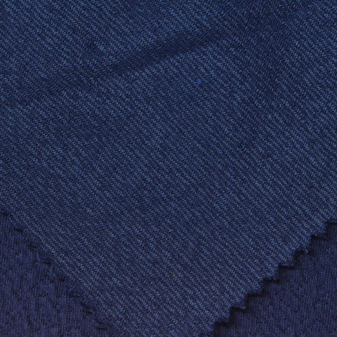 Navy Tone-on-Tone Diamond Crepe, Cotton-Poly