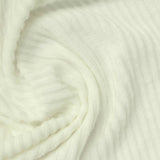 Brushed Polyester Viscose Stretch Rib Knit Fabric, 270 gsm, 150 cm — White — photo 3