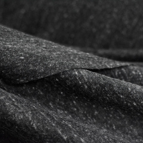 Dark Grey Marl Rib Knit, Poly-Cotton, 188 gsm