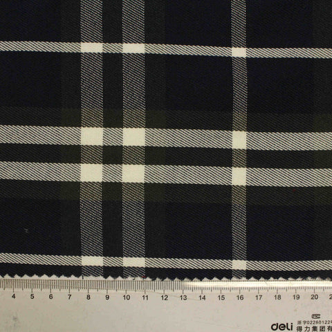 Black Plaid Woven, Poly-Cotton, 195 gsm, 147 cm, ref EF-206142