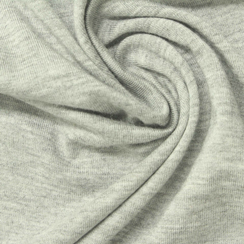 Light Grey Heathered-Marl Jersey Knit, Viscose, 247 gsm