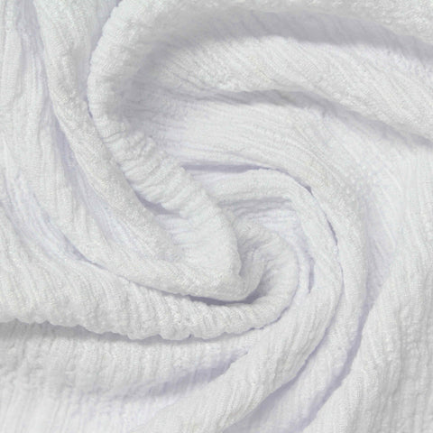 Polyester Stretch Crepe Fabric, 163 gsm, 149 cm — White
