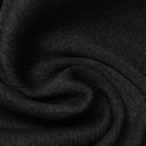 Dark Grey Marl Rib Knit, Polyester, 300 gsm, 110 cm