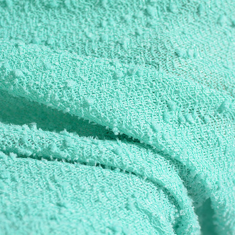100% Polyester Chunky Knit Fabric, 250 gsm, 158 cm — Green