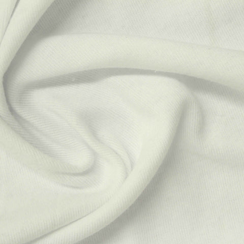 Polyester Cotton Rib Knit Fabric, 240 gsm, 214 cm — White