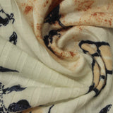 Black Floral Rib Knit, Polyester — photo 3
