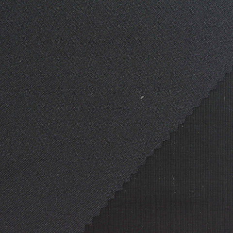 Polyester Viscose Stretch Scuba Knit Fabric, 250 gsm, 160 cm — Black, ref EF-267296