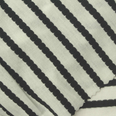 Black Horizontal-Stripe Knit, Poly-Viscose