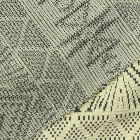 Black Geometric Interlock Knit, Cotton-Poly, 255 gsm