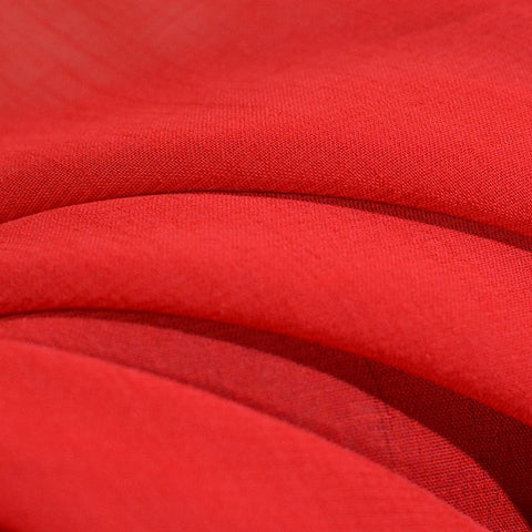 Slub 100% Polyester Chiffon Fabric, 85 gsm, 147 cm — Red